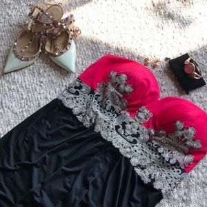 Long tube dress with front slit